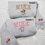 Cute Cow Hello Kitty Embroidered Couples Shirts – Adorable Matching Tops for Couples