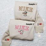 Cute Cow Hello Kitty Embroidered Couples Shirts – Adorable Matching Tops for Couples