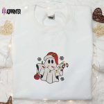 Cute Ghost Christmas Embroidered Shirt – Best Family Christmas Gift