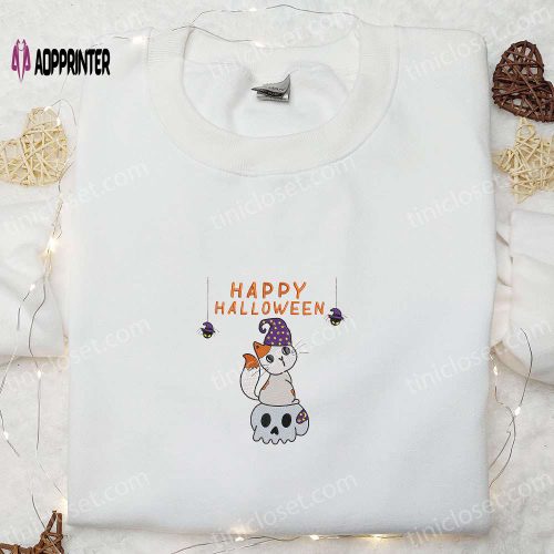 Spooky Horror Characters Halloween Knife Embroidered Shirt – Scary & Best Halloween Gifts for Family