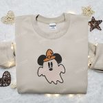 Cute Mickey Ghost Witch Hat Embroidered Shirt – Best Halloween Gift for Family