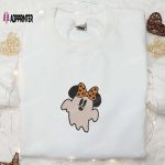 Cute Minnie Ghost Embroidered Shirt: Best Disney Halloween Gift for the Family