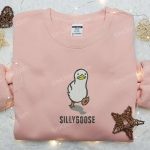 Cute Silly Goose Embroidered Shirt – Fun Animal & Funny Design