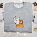 Dab on Halloween Ghost Funny Embroidered Shirt – Spooky Halloween Embroidery!