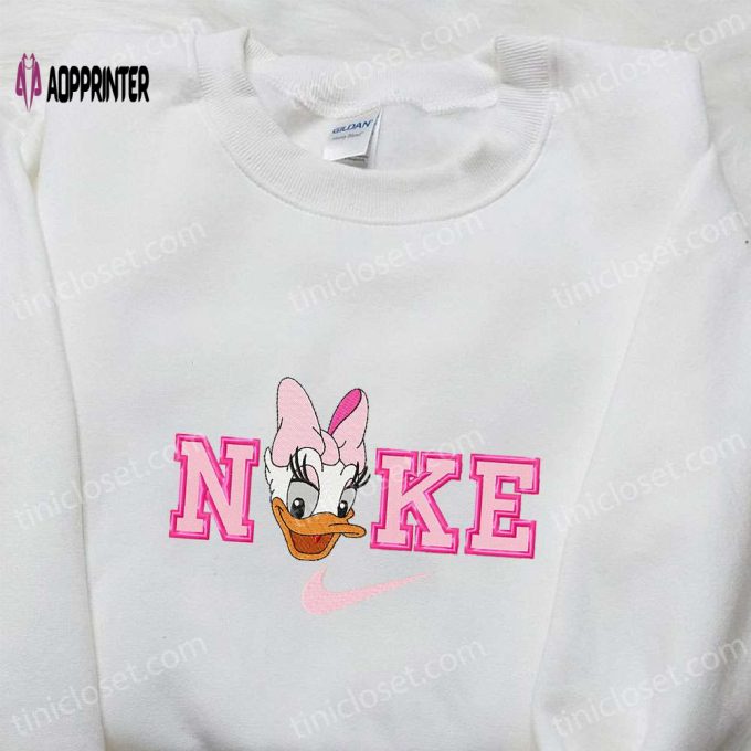 Daisy Duck x Nike Cartoon Embroidered Sweatshirt & Donald Duck Shirt Nike Inspired Apparel