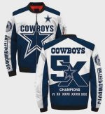 Dallas Cowboys Big Star Pattern Bomber Jacket – Blue White