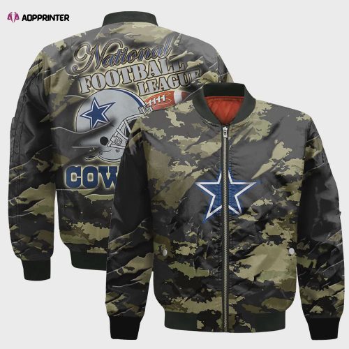 Dallas Cowboys Bomber Jacket 3D Printed Camouflage Vintage