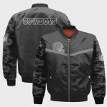 Dallas Cowboys Black RFLCTV Chevron NFL 2024 Unisex Bomber Jacket V9