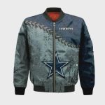 Dallas Cowboys Bomber Jacket 3D Printed Grunge Polynesian Tattoo