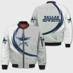 Dallas Cowboys Curve Pattern Bomber Jacket – Grey White