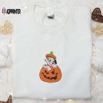 Dalmatian Halloween Pumpkin Embroidered Shirt – Cute Gift Idea for Halloween