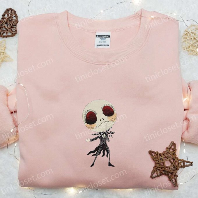 Dancing Jack Skellington Embroidered Shirt: Best Halloween Movie Gift for Family