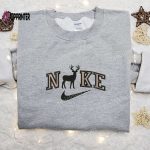 Nike Embroidered Shirt: Deer Silhouette & Animal Print – Custom Design