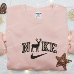 Nike Embroidered Shirt: Deer Silhouette & Animal Print – Custom Design