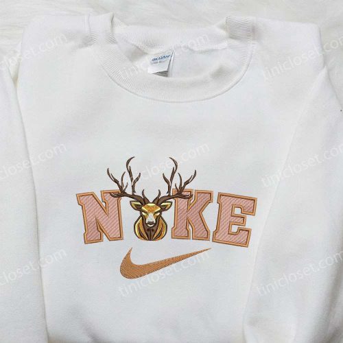 Deer x Nike Embroidered Shirt: Animal & Custom Designs