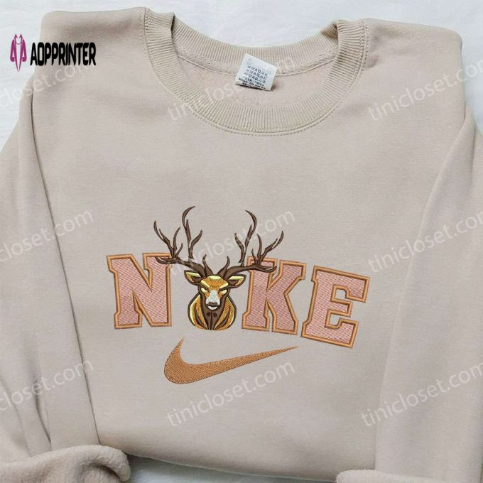 Deer x Nike Embroidered Shirt: Animal & Custom Designs