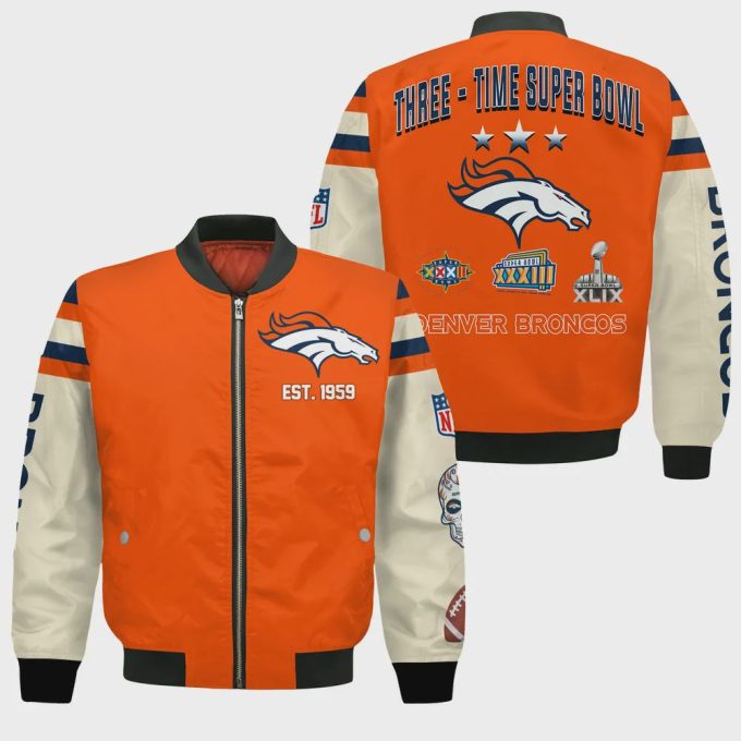 Denver Broncos 3X Champions Design Bomber Jacket SFAT V3