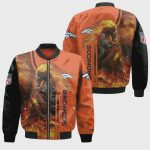 Denver Broncos Horse Pattern Bomber Jacket – Orange