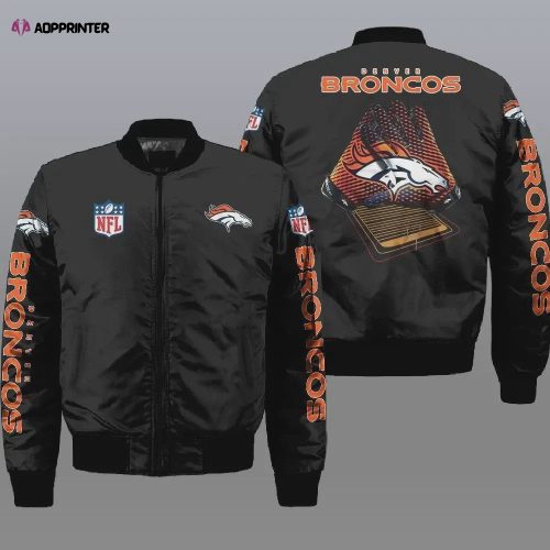 Denver Broncos Horse Pattern Bomber Jacket – Orange