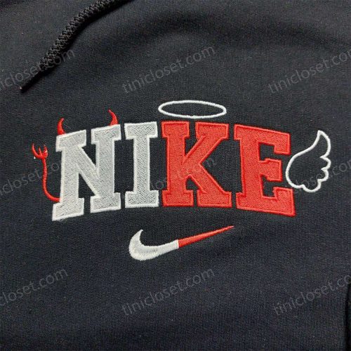 Stylish Devil Angel Nike Sweatshirt & Custom Logo Embroidered Hoodie – Shop Nike Inspired Apparel