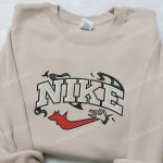 Devil Hand x Nike Embroidered Shirt – Halloween Custom Design