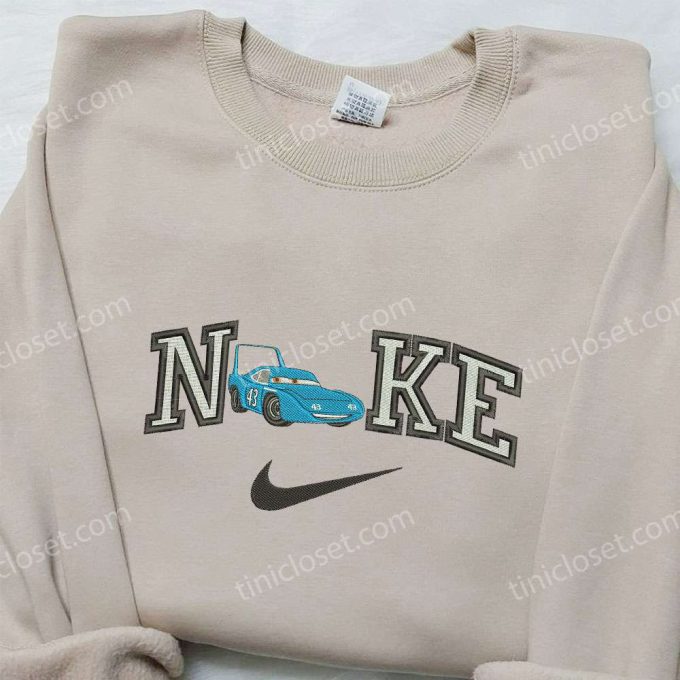 Dinoco x Nike Embroidered Shirt: Car Cartoon & Customized Design