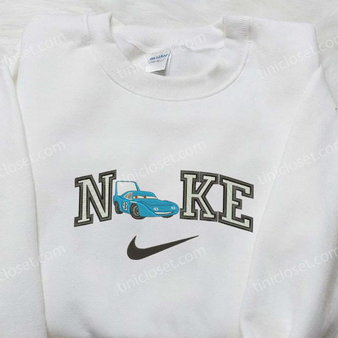 Dinoco x Nike Embroidered Shirt: Car Cartoon & Customized Design