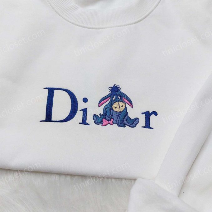 Dior Eeyore Embroidered Sweatshirt: Disney Winnie the Pooh Shirt Stylish Hoodie