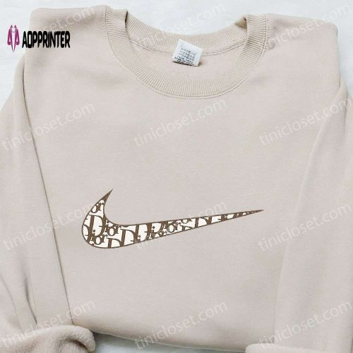 Dior x Swoosh Embroidered Sweatshirt: Custom Shirt for Best Family Gift Ideas