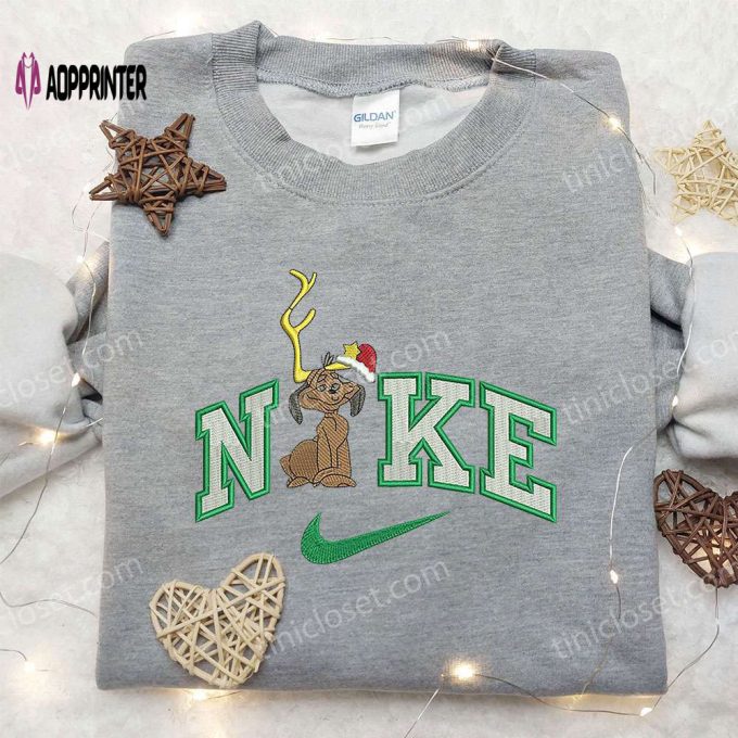 Dog Xmas x Nike Embroidered Shirt – Festive Christmas Custom Apparel