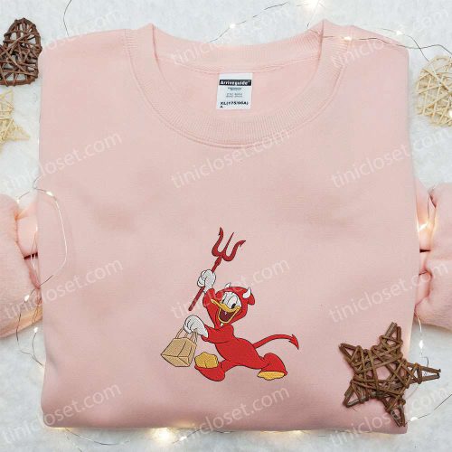 Spooky Donald Devil Embroidered Shirt & Disney Halloween Hoodie – Best Family Gifts