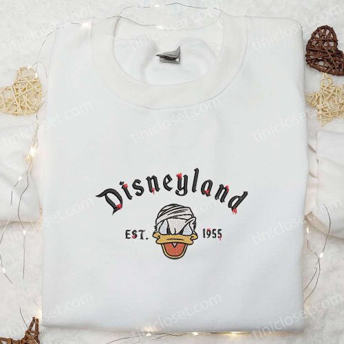 Vintage Donald Disneyland Halloween Embroidered Sweatshirt & Hoodie – Est 1955 Fun Halloween Shirt Ideas