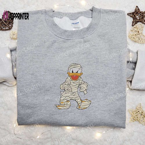 Donald Duck Mummy Embroidered Hoodie – Disney Halloween Sweatshirt Funny Shirt