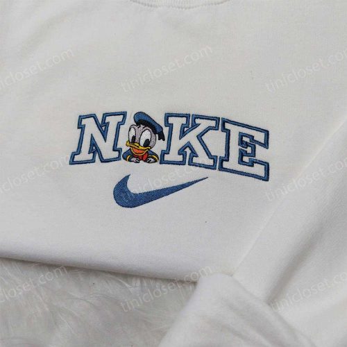 Donald Duck Nike Embroidered Sweatshirt: Disneyland Family Shirts & Nike Inspired Hoodie