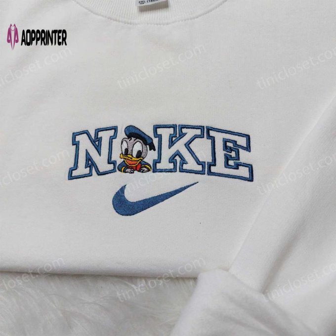 Donald Duck Nike Embroidered Sweatshirt: Disneyland Family Shirts & Nike Inspired Hoodie