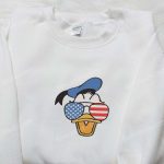 Donald Duck American Glasses Embroidered Shirt: Perfect Disney Gift for National Day