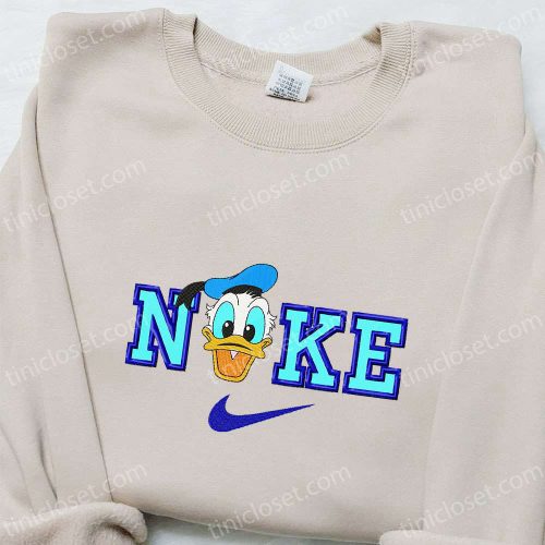 Donald Duck x Nike Cartoon Embroidered Sweatshirt and Shirt: Unique and Stylish Nike-Inspired Designs