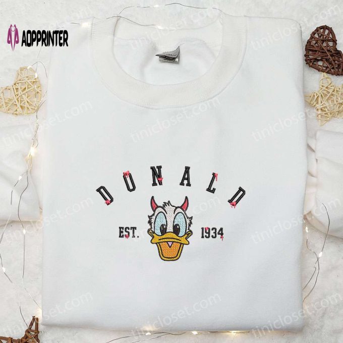 Donald Est 1934 Embroidered Hoodie Disney Halloween Sweatshirt Cool Shirt