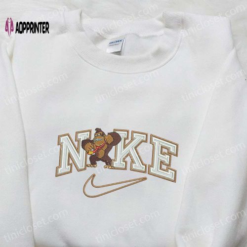 Custom Donkey Kong x Nike Embroidered Shirt: Best Birthday Gift Idea for Game Lovers