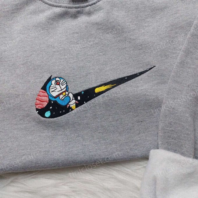 Doraemon Nike Embroidered Shirt & Anime Hoodie: Cute Anime Gift for Friends