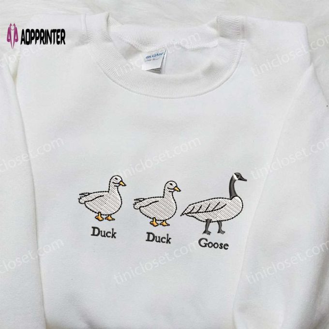 Duck Duck Silly Goose Embroidered Shirt – Animal & Funny Design