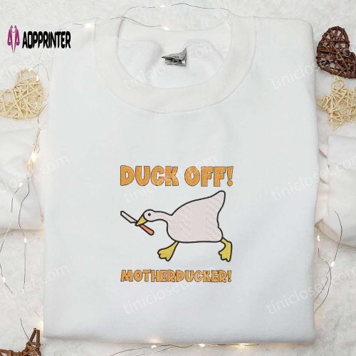 Silly Goose Embroidered Shirt: Fun Animal & Funny Embroidered Tee