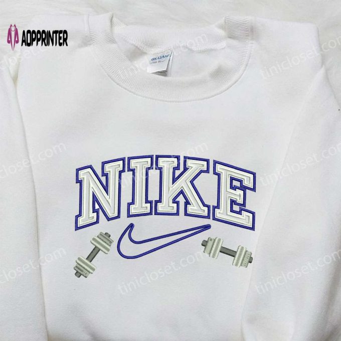 Dumbel x Nike Embroidered Shirt – Custom Gift for Husband Unique Nike Design