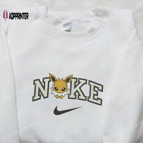 Eevee x Nike Anime Embroidered Tshirt: Pokemon & Nike Inspired Shirt