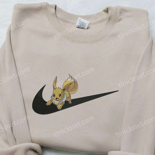 Eevee x Nike Swoosh Embroidered Sweatshirt – Pokemon & Nike Inspired Shirt