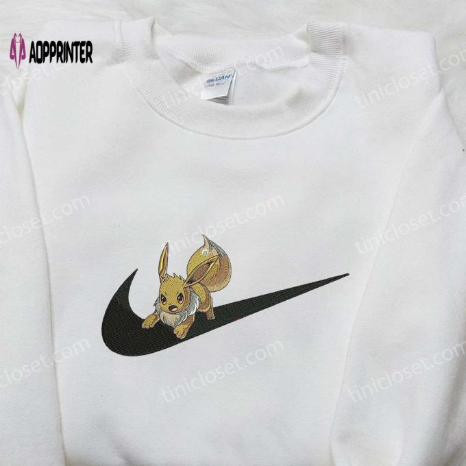 Eevee x Nike Swoosh Embroidered Sweatshirt – Pokemon & Nike Inspired Shirt