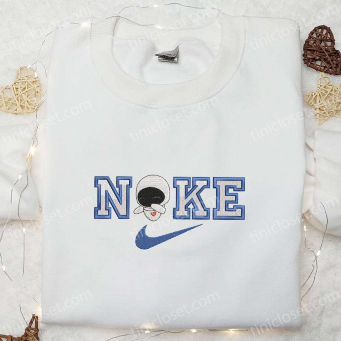 Eve x Nike Cartoon Embroidered Shirt – Wall E & Nike Inspired Design