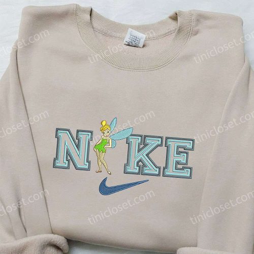 Fairy x Nike Embroidered Shirt: Tinker Bell Design Customizable – Shop Now!