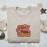 Fall Vibes Embroidered Sweatshirt Autumn Halloween Hoodie Halloween Shirt