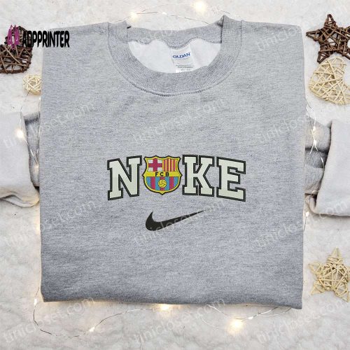 FC Barcelona x Nike Sport Embroidered Tshirt – Football Club Shirt Nike Inspired Design